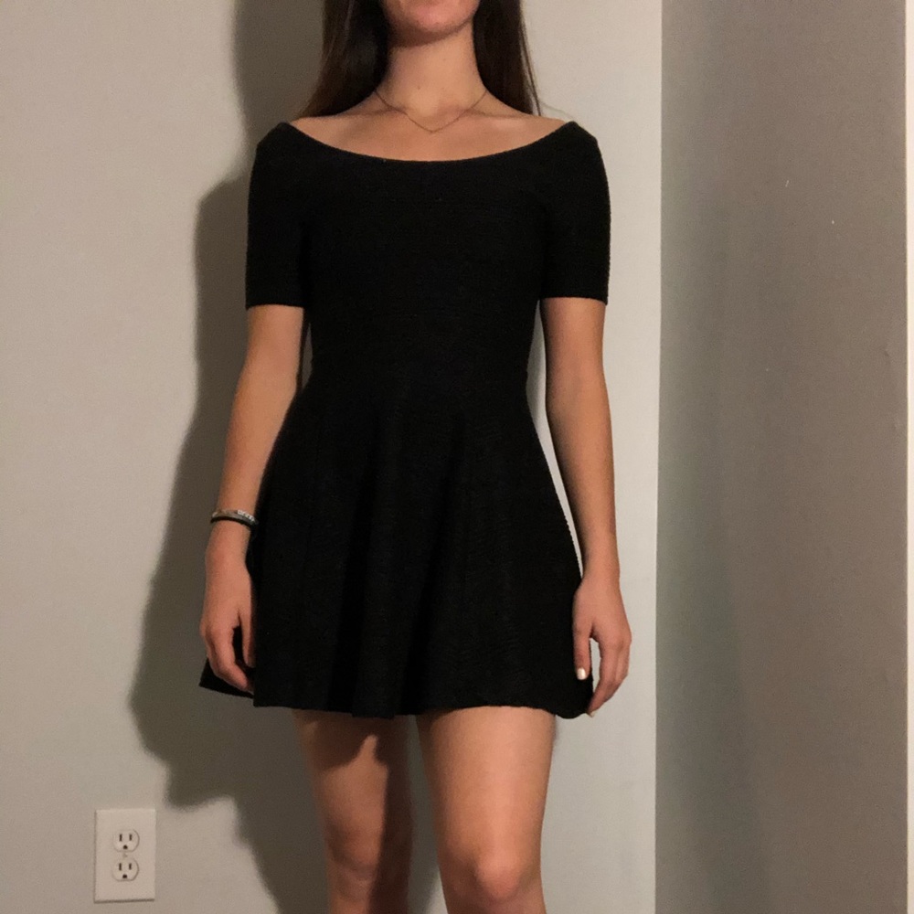 Black swoop neck dress from H&M